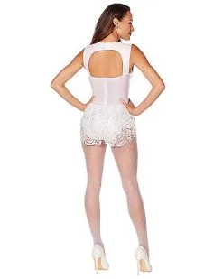 Spirit Halloween White Faux Leather Lace Plus Size Bodysuit 5 Spirit Halloween White Faux Leather Lace Plus Size Bodysuit -SPIRIT HALLOWEEN Sales 01558923 b