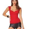 Spirit Halloween Adult Red Lace Cap Sleeve Corset