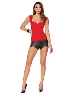 Spirit Halloween Adult Red Lace Cap Sleeve Corset 7 Spirit Halloween Adult Red Lace Cap Sleeve Corset -SPIRIT HALLOWEEN Sales 01572684 c