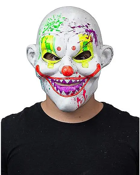 Spirit Halloween Black Light Neon Clown Full Mask 3 Spirit Halloween Black Light Neon Clown Full Mask