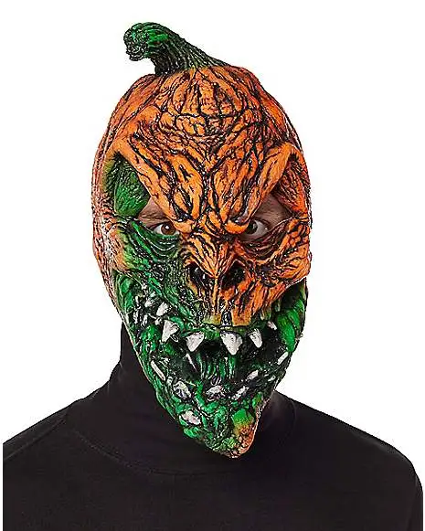 Spirit Halloween UV Light Reactive Pumpkin Half Mask 3 Spirit Halloween UV Light Reactive Pumpkin Half Mask