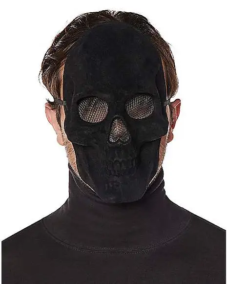 Spirit Halloween Black Velvet Skull Half Mask 3 Spirit Halloween Black Velvet Skull Half Mask
