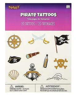 Spirit Halloween Pirate Temporary Tattoos -SPIRIT HALLOWEEN Sales 01580620 d