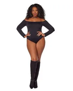 Spirit Halloween Off The Shoulder Plus Size Bodysuit