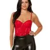 Spirit Halloween Red Pleather Lace Cup Bodysuit -SPIRIT HALLOWEEN Sales 01587500 a