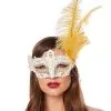 Spirit Halloween Gold Feather And Lace Eye Half Mask -SPIRIT HALLOWEEN Sales 01587898 a