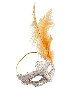 Spirit Halloween Gold Feather And Lace Eye Half Mask 11 Spirit Halloween Gold Feather And Lace Eye Half Mask -SPIRIT HALLOWEEN Sales 01587898 e