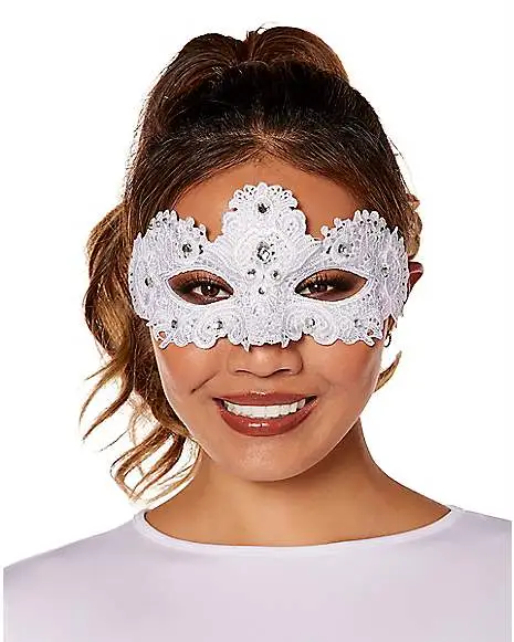 Spirit Halloween Angel White Lace Eye Half Mask 3 Spirit Halloween Angel White Lace Eye Half Mask
