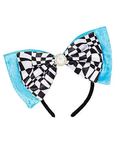 Spirit Halloween Alice Checkerboard Bow Headband 3 Spirit Halloween Alice Checkerboard Bow Headband
