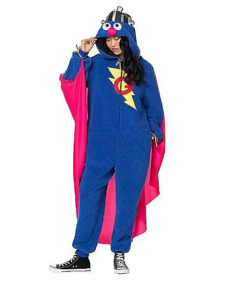 Spirit Halloween Adult Super Grover Union Suit - Sesame Street 5 Spirit Halloween Adult Super Grover Union Suit - Sesame Street - Image 3