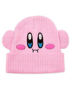 Spirit Halloween 3D Kirby Face Cuff Beanie Hat - Nintendo