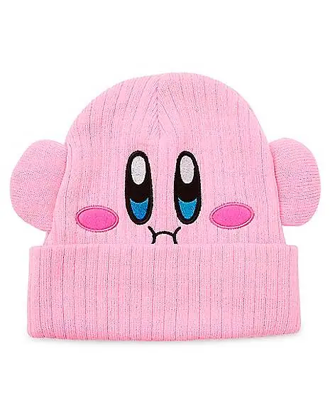 Spirit Halloween 3D Kirby Face Cuff Beanie Hat - Nintendo 3 Spirit Halloween 3D Kirby Face Cuff Beanie Hat - Nintendo