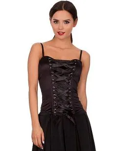 Spirit Halloween Front Lace-Up Corset - Black