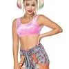 Spirit Halloween Velour Harley Quinn Crop Top - Birds Of Prey