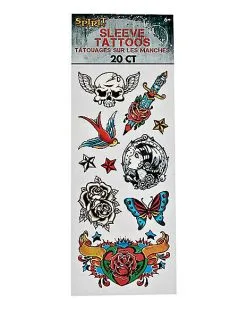 Spirit Halloween Punk Tattoos - 20 Pack
