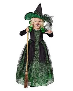 Spirit Halloween Toddler Green Witch Costume